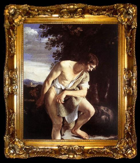framed  GENTILESCHI, Orazio David Contemplating the Head of Goliath fh, ta009-2